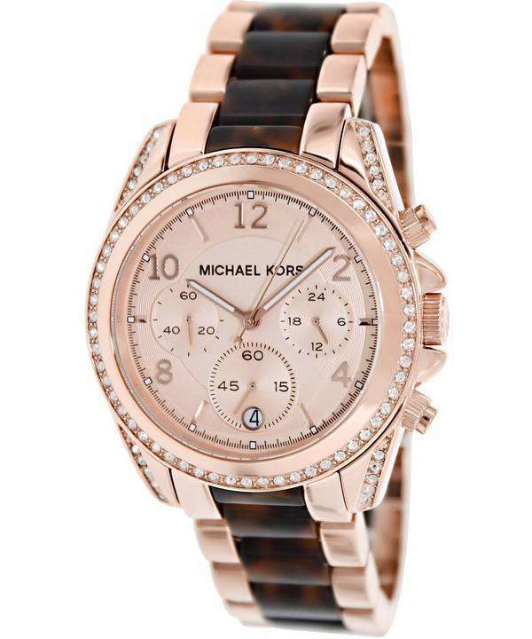 Michael Kors MK5263 Chronograph Blair Rose Gold Stainless Steel Women' –  mzwatcheslk