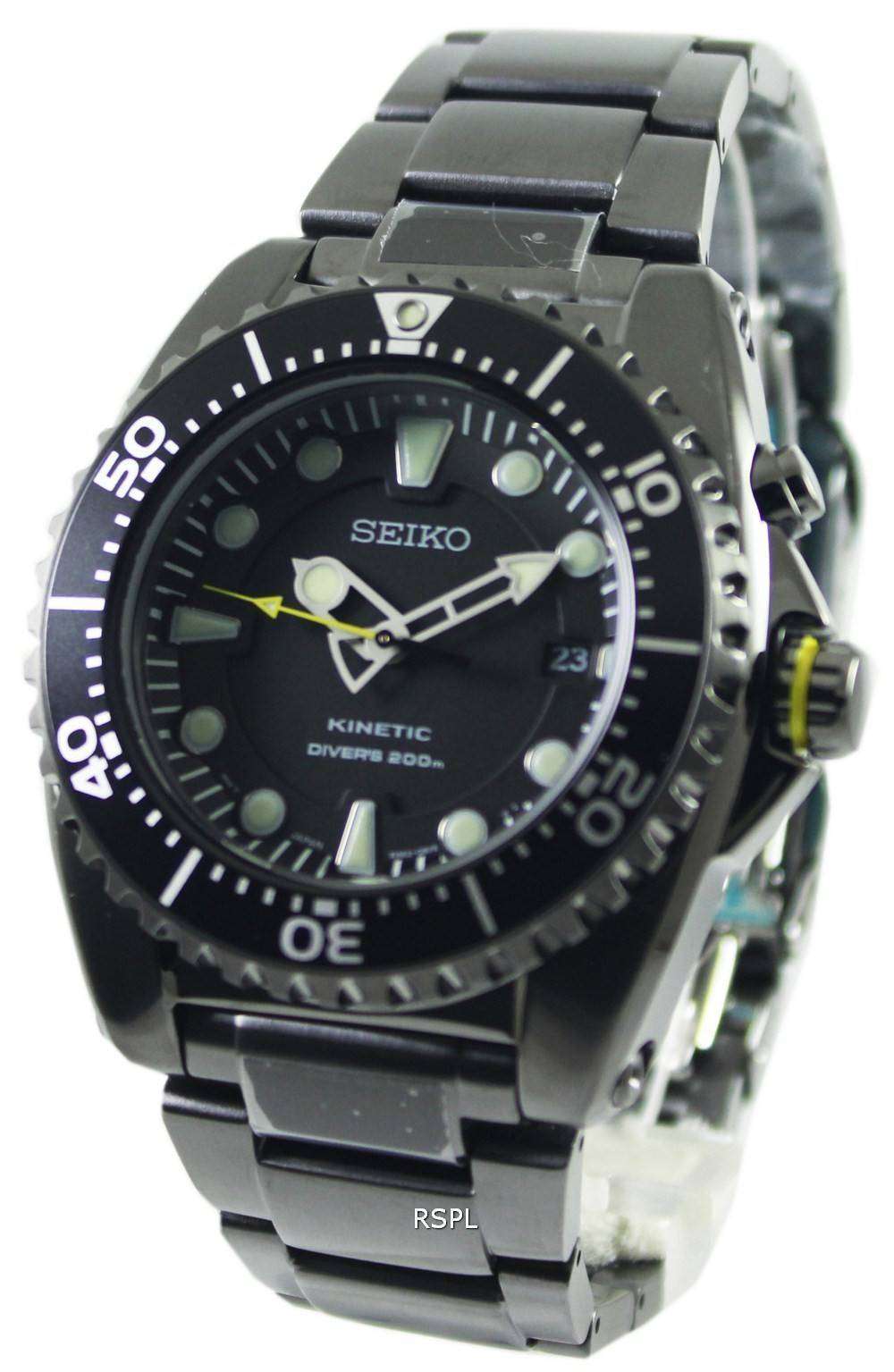 Seiko Kinetic Divers Ion Plated Watch 200m SKA427P1 SKA427P Mens