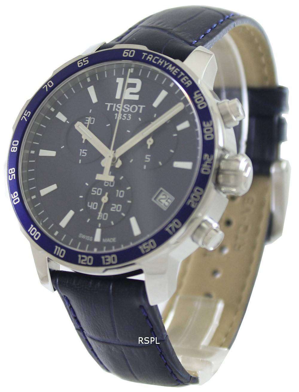 Tissot quickster chronograph blue dial hot sale men's watch