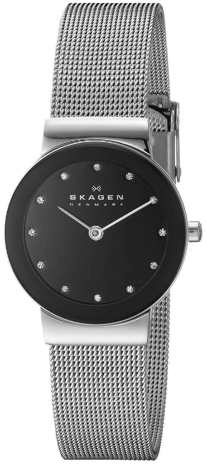 Women's Gold Skagen Freja Mesh Crystallized Watch 358SGGD