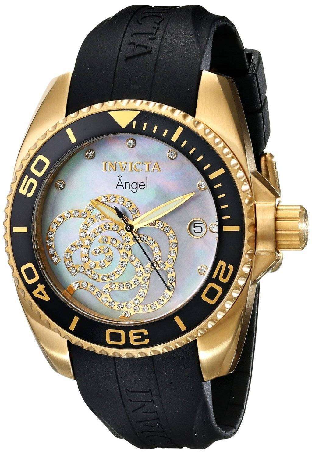 Invicta Angel Collection Diamonds Gold Tone 0489 Womens Watch 