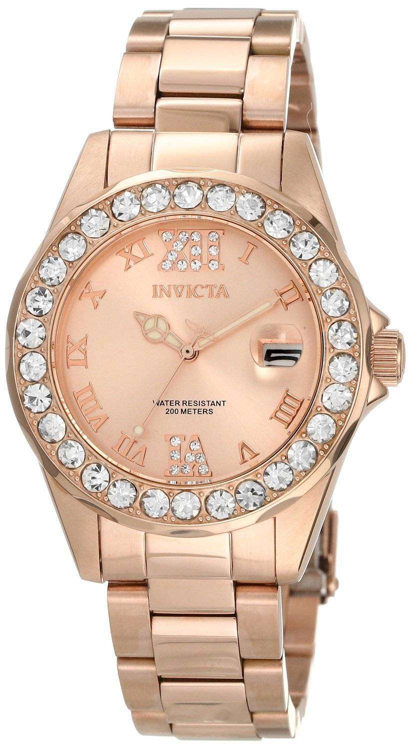 Invicta women's rose gold on sale watch