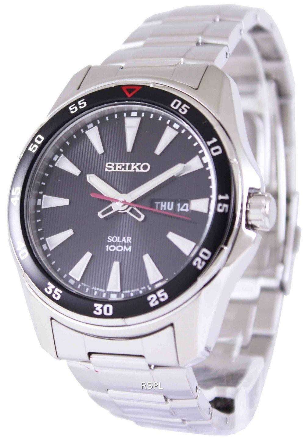 Seiko solar outlet 100m mens watch