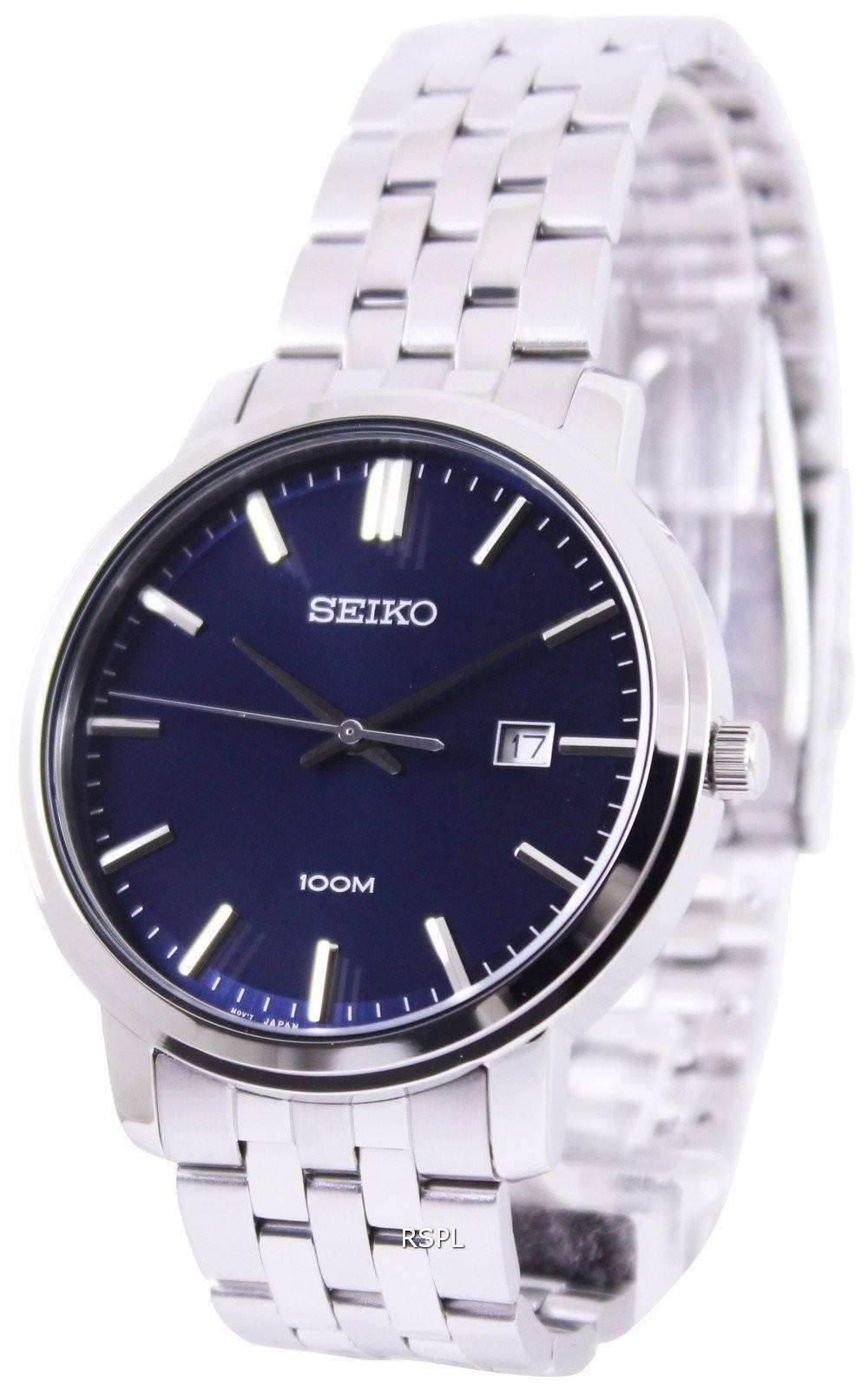 Seiko quartz blue on sale dial