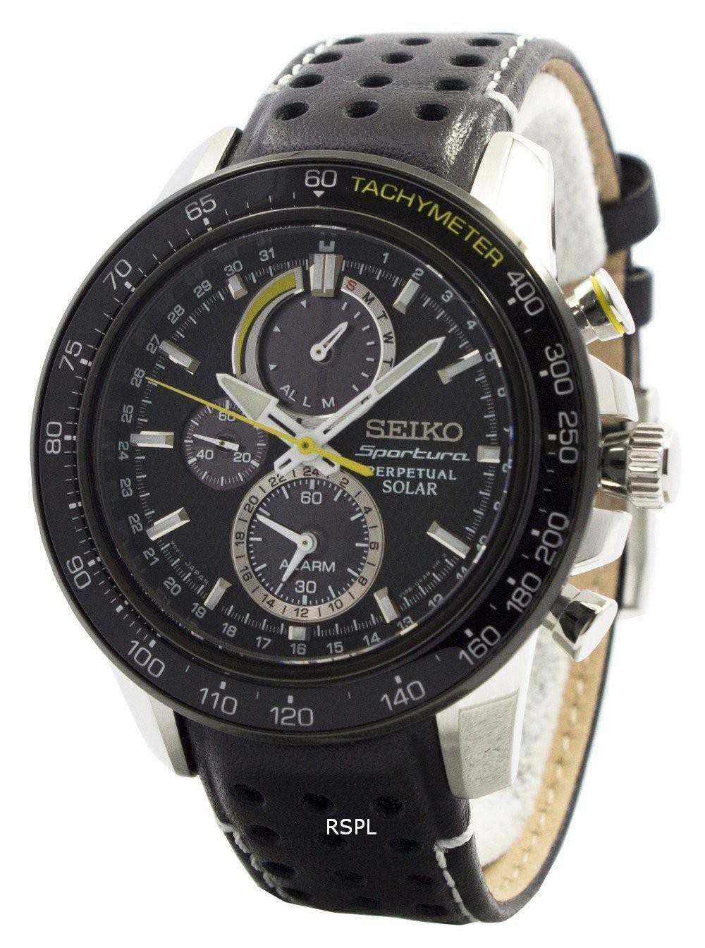 Seiko Sportura Solar Chronograph Perpetual SSC361P1 SSC361P Mens