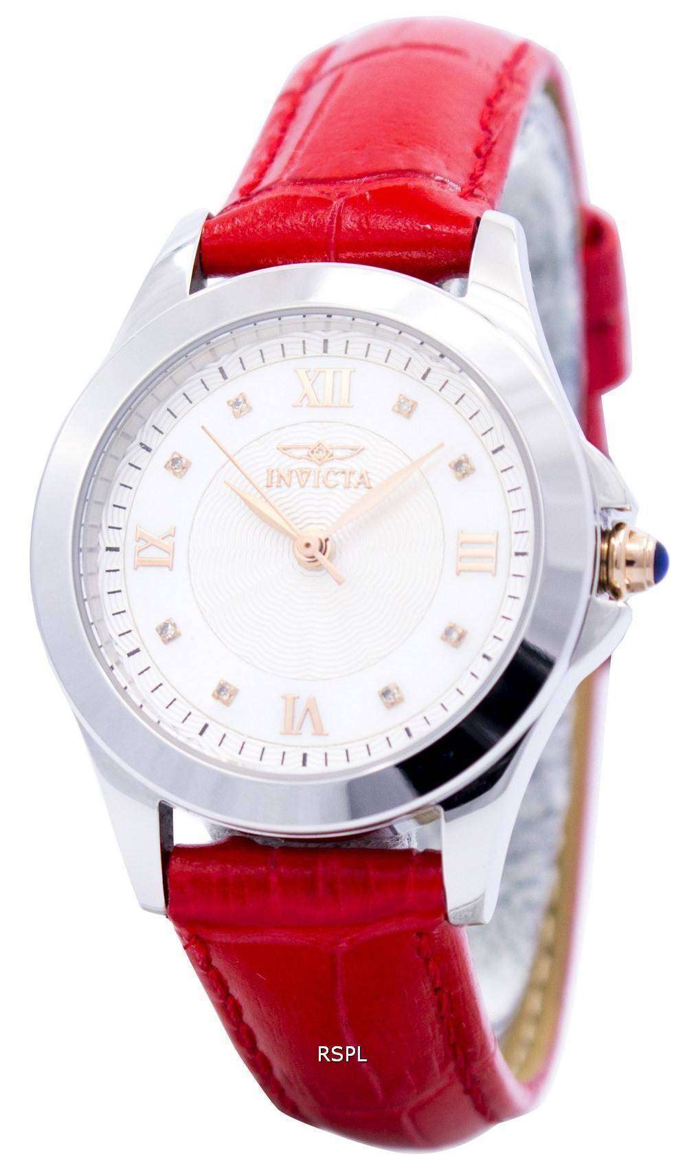 Invicta Angel Diamond Accented Quartz Leather Strap 12544 Women s Watch CityWatches IN