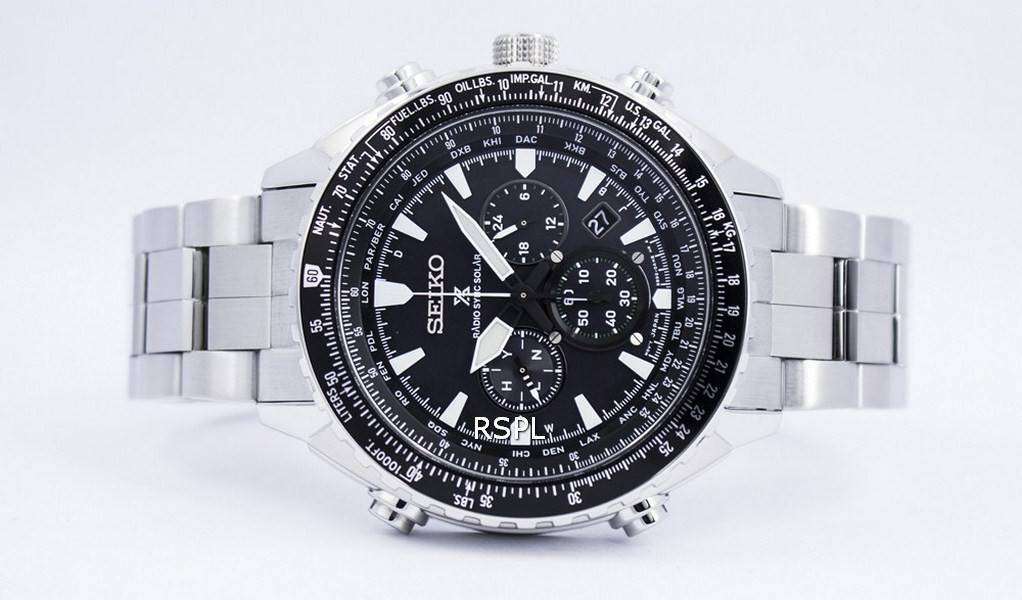 Seiko prospex radio sync solar world time clearance chronograph