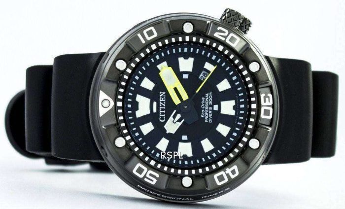 Citizen Promaster Eco-Drive Professional Diver's 300M DLC Japan Made BN0177-05E Men's Watch