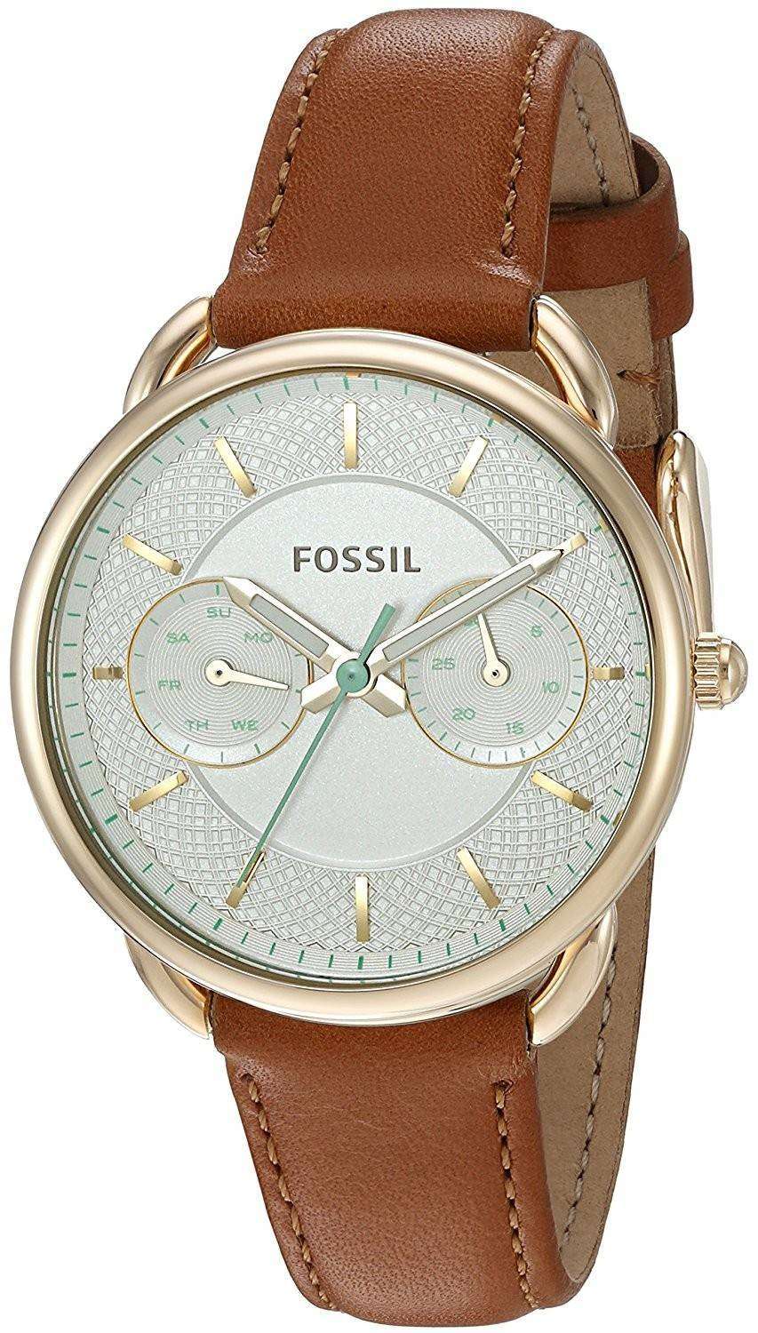 Watches: Fossil watch woman analogue leather strap model Tailor ES4421