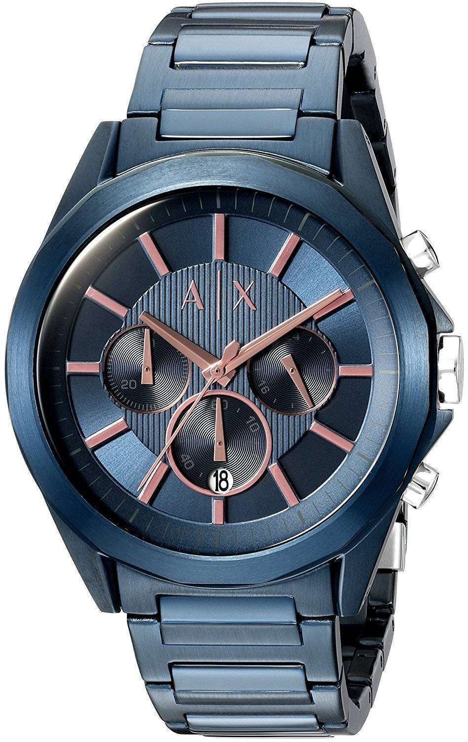 Men's Chronograph Stainless Steel Blue Dial Watch | Armani Exchange AX2607  | World of Watches
