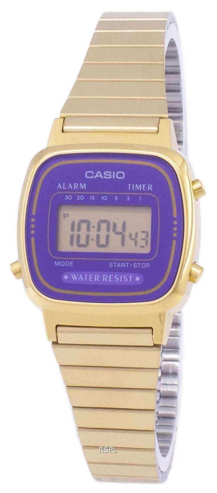 Casio Digital Stainless Steel Alarm Timer LA670WGA-6DF LA670WGA-6 Womens Watch