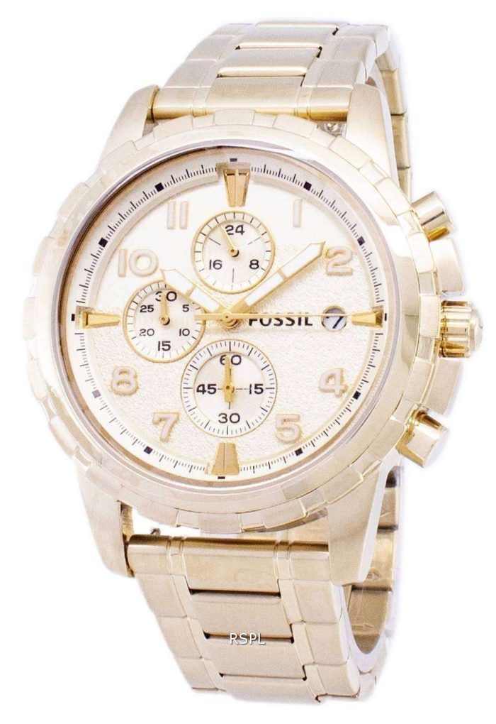 Fossil Dean Chronograph Gold Tone Stainless Steel FS4867 Mens Watch