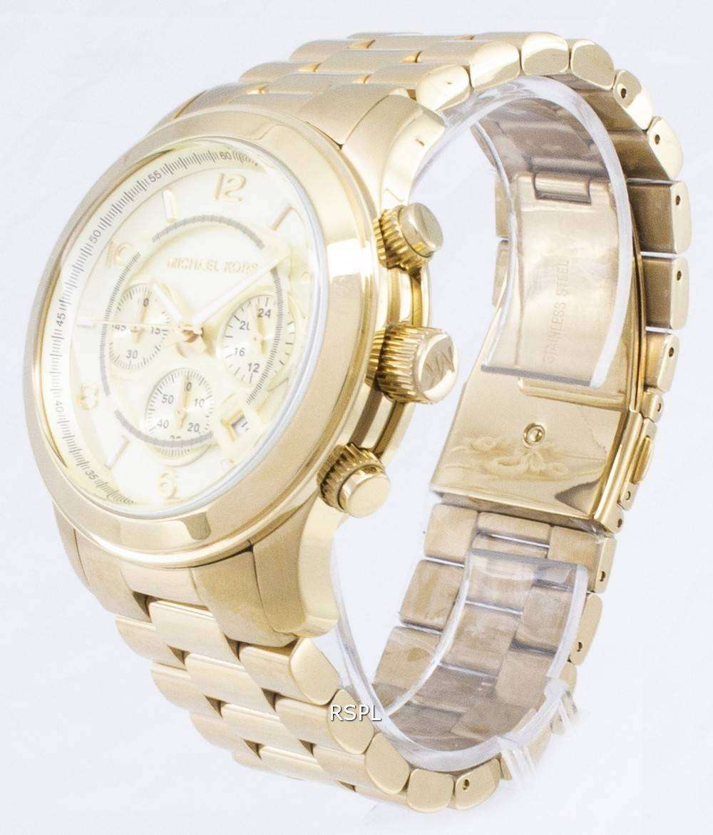 Michael Kors Gold Tone Runway MK8077 Unisex Watch