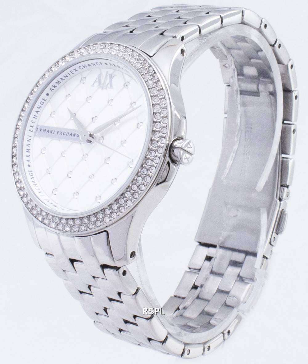 Armani Exchange Lady Hampton Silver Crystals Quilted Dial AX5215 Womens  Watch - CityWatches IN