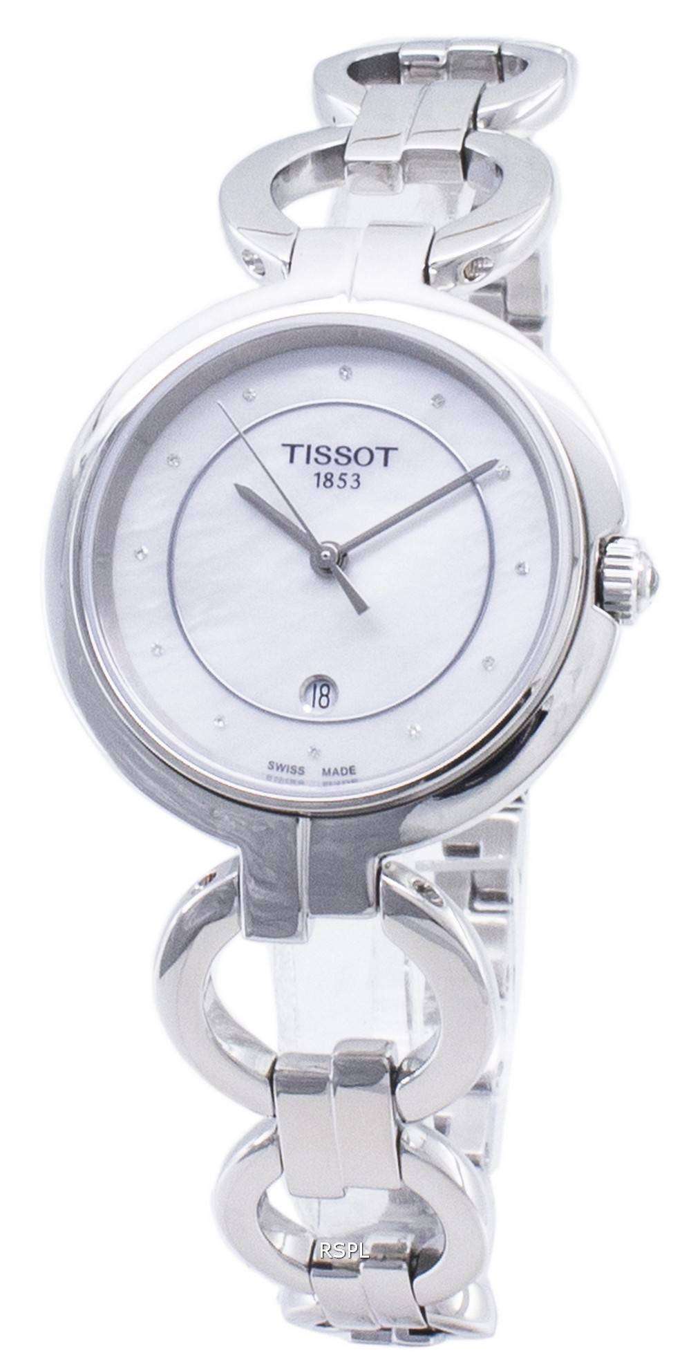 Tissot Swiss Made TLady Flamingo MOP 2 Tone Gold Plated Ladies Watch  T0942102211101  Prestige