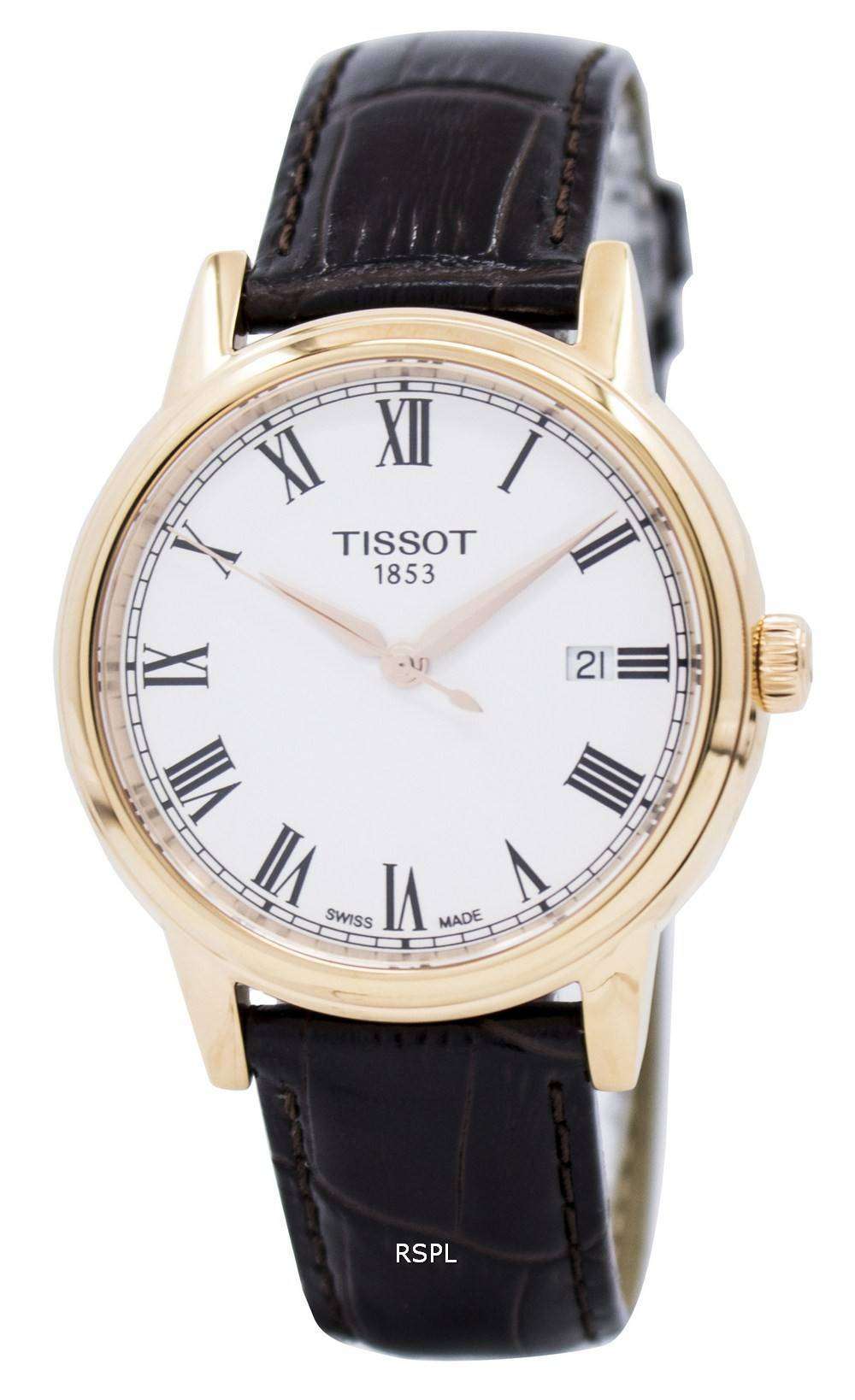 Tissot Carson Premium Silver Chronograph Dial Leather Strap Men's Watch  T122.417.36.033.00