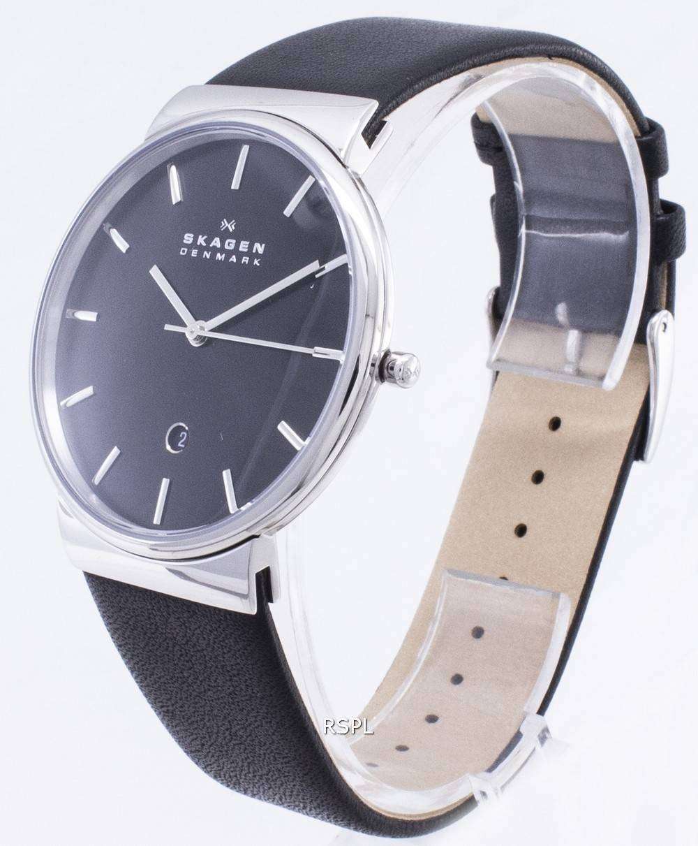 Skagen Ancher Quartz Black Leather Watch SKW6024 — 12oclock.us