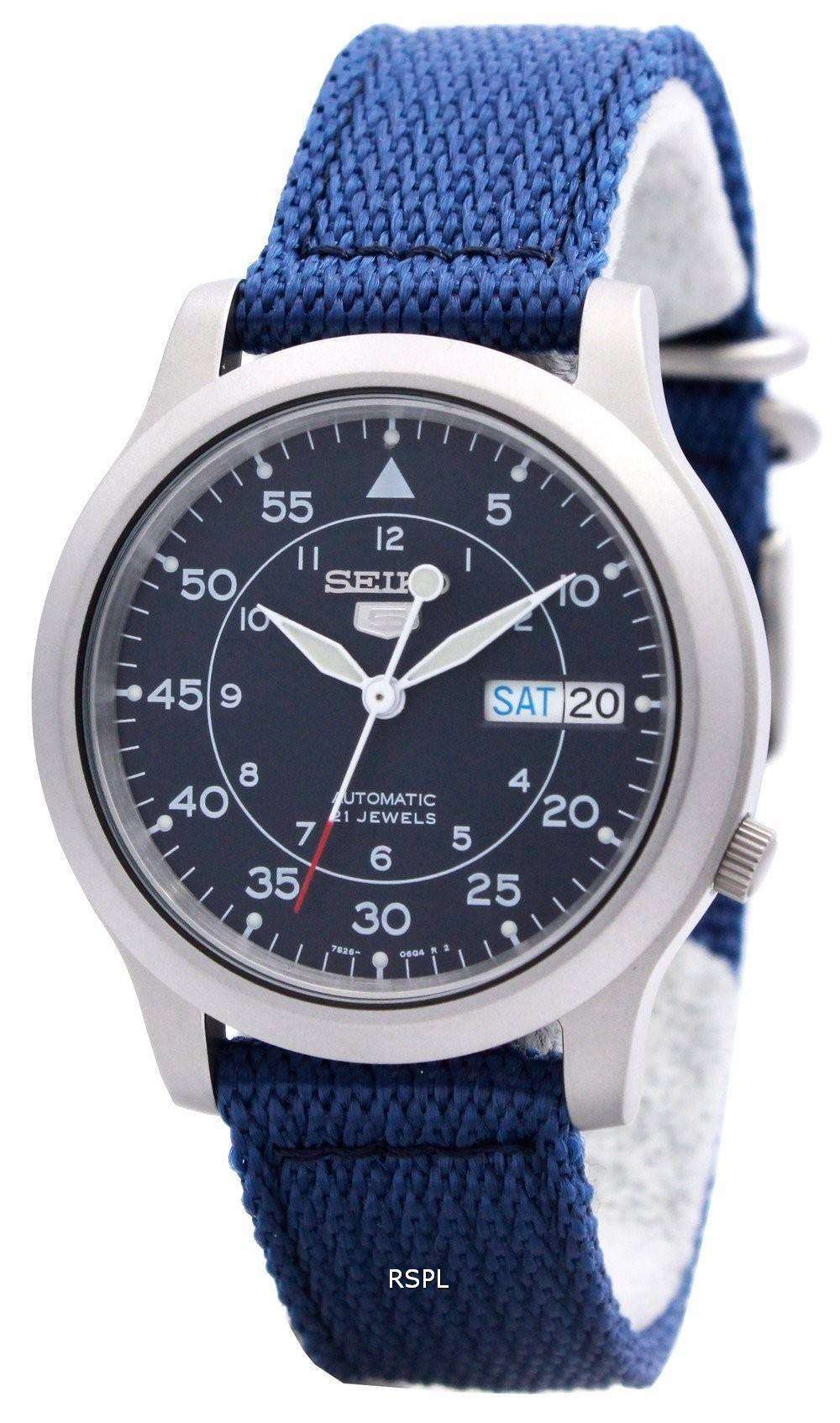 mens watch blue leather strap