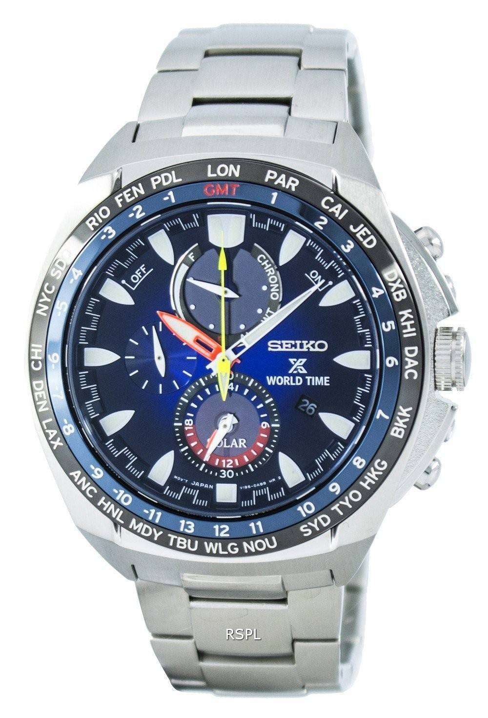 Seiko Prospex World Time Solar Chronograph SSC549 SSC549P1 SSC549P Men s Watch CityWatches IN