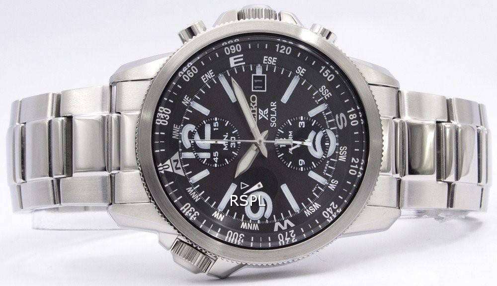 Seiko Solar Alarm Chronograph SSC075P1 SSC075 SSC075P Mens Watch CityWatches IN