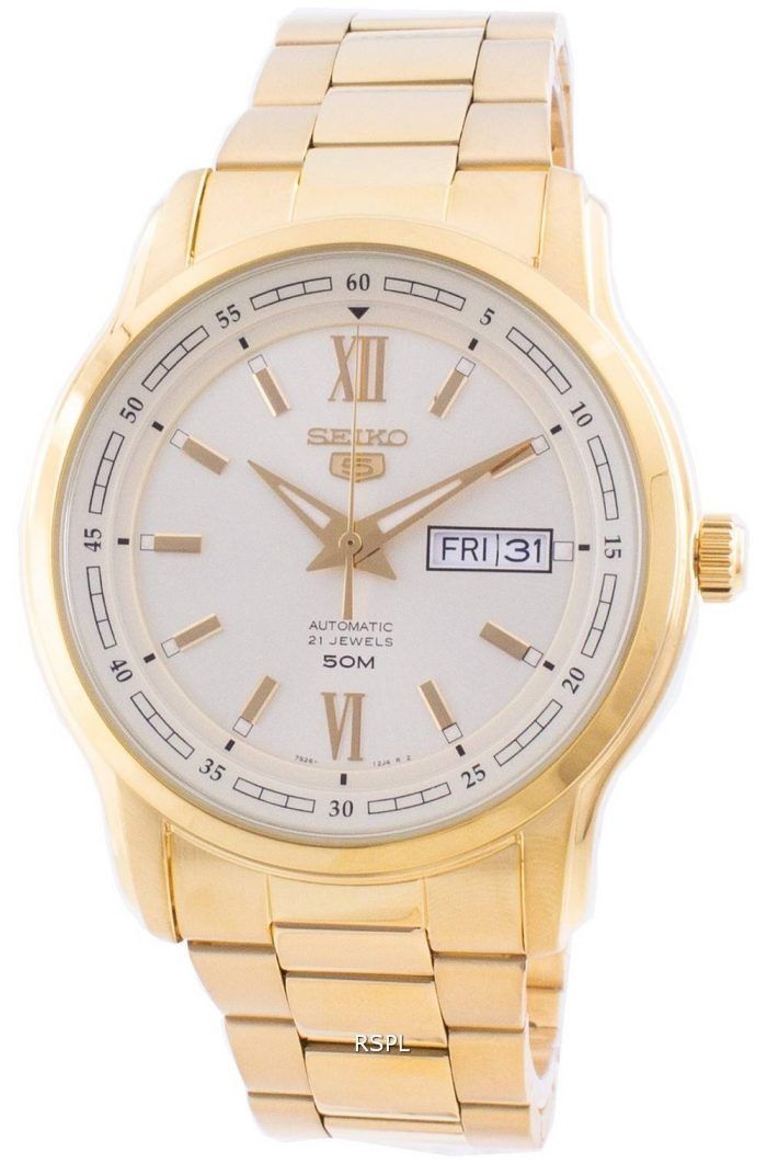 Seiko 5 Automatic Gold Tone Dial SNKP20 SNKP20K1 SNKP20K Men's Watch