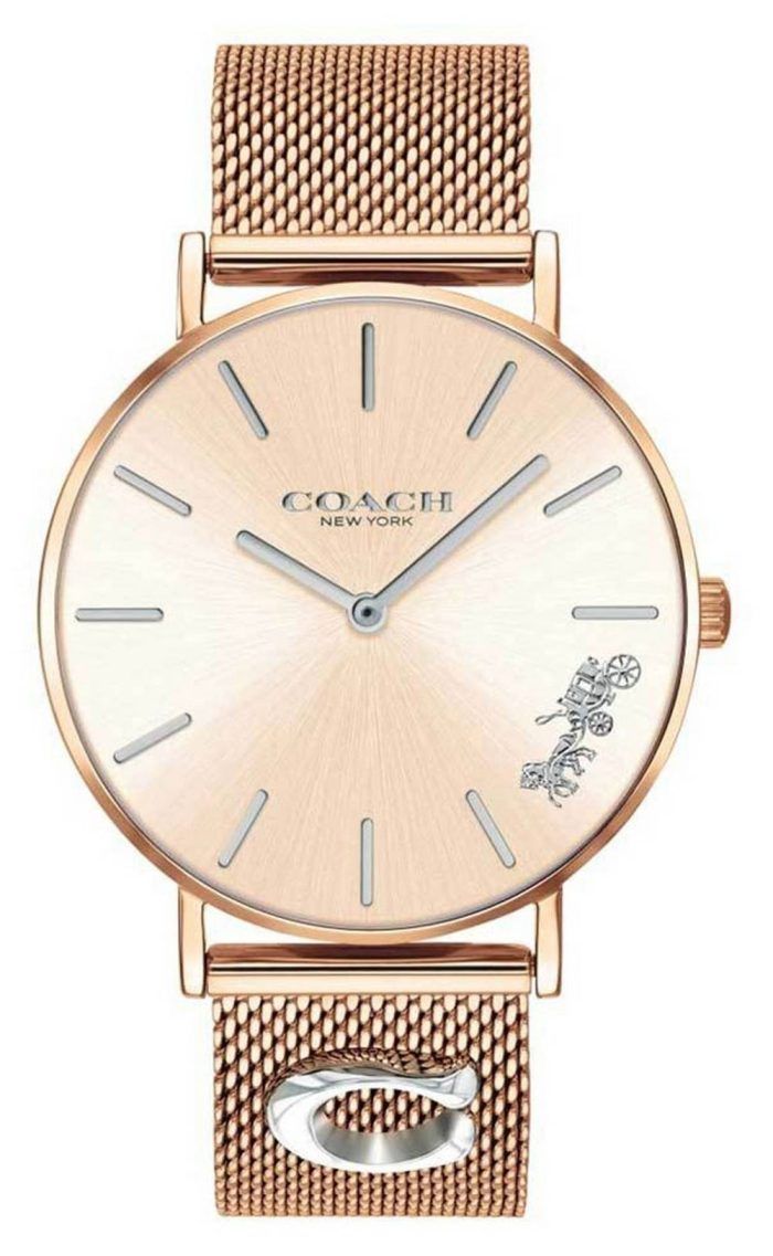 Coach Perry Silver Dial Rose Gold Tone Stainless Steel Quartz 14503338 Women s Watch CityWatches IN