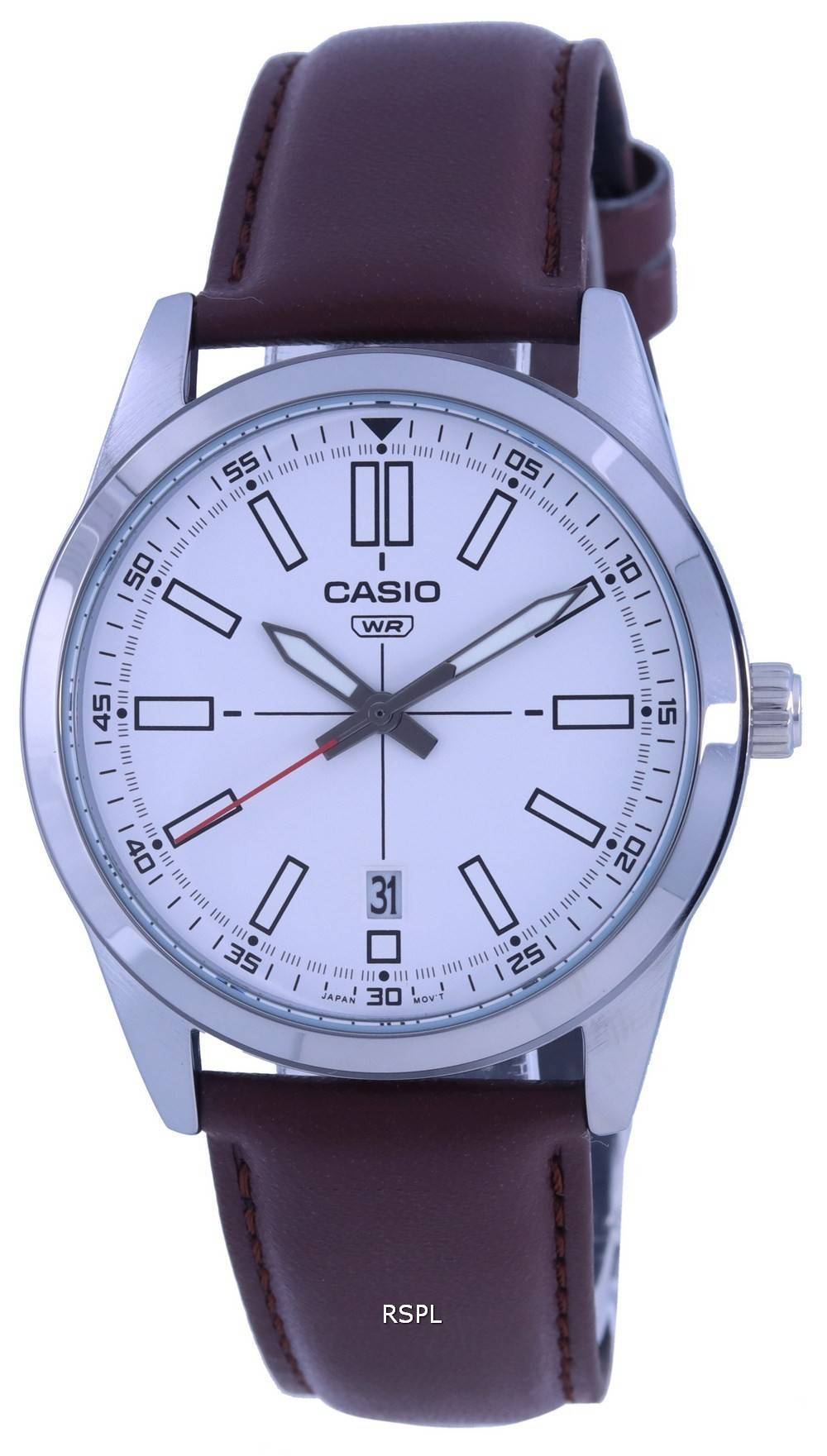 Casio Standard Analog Moon Phase Leather Strap Black Dial Quartz MTP-M105L-1A  Men's Watch - Walmart.com