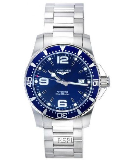 Longines HydroConquest Sunray Blue With Super-LumiNova Dial Automatic Diver's L3.742.4.96.6 300M Men's Watch