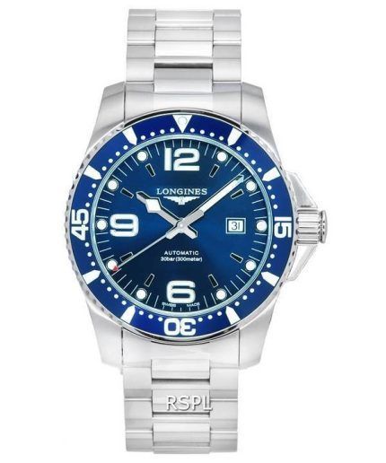 Longines HydroConquest Sunray Blue With Super-LumiNova Dial Automatic Diver's L3.841.4.96.6 300M Men's Watch