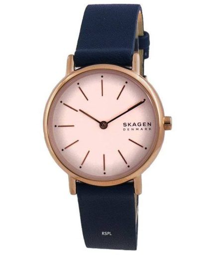 Skagen Signatur White Dial Blue Leather Strap Quartz SKW2838 Women's Watch