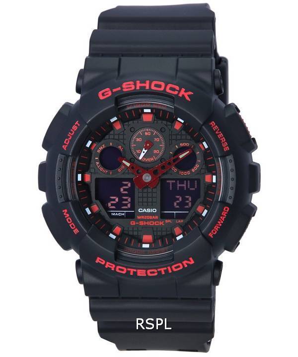 Casio G Shock Ignite Red Series Analog Digital Quartz GA 100BNR 1A GA100BNR 1 200M Men s Watch