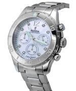 Festina Boyfriend Chronograph Silver Dial Quartz 20603-1 100M Women's Watch