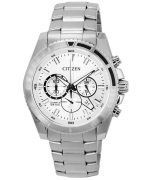 Citizen Chronograph Stainless Steel Silver Dial Quartz AN8200-50A 100M Men's Watch