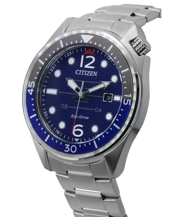 Citizen Eco Drive Stainless Steel Blue Dial AW1716 83L 100M Men s