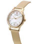 Citizen Eco-Drive Rose Gold Tone Stainless Steel Mother of Pearl EM0892-80D Women's Watch