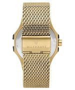 Maserati Potenza Gold Tone Stainless Steel Black Dial Quartz R8853108006 100M Mens Watch