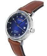 Iron Annie Bauhaus Brown Leather Strap Blue Dial Automatic 50563 Mens Watch