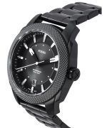 Fossil Machine Stainless Steel Black Sunray Dial Quartz FS5971 100M Mens Watch