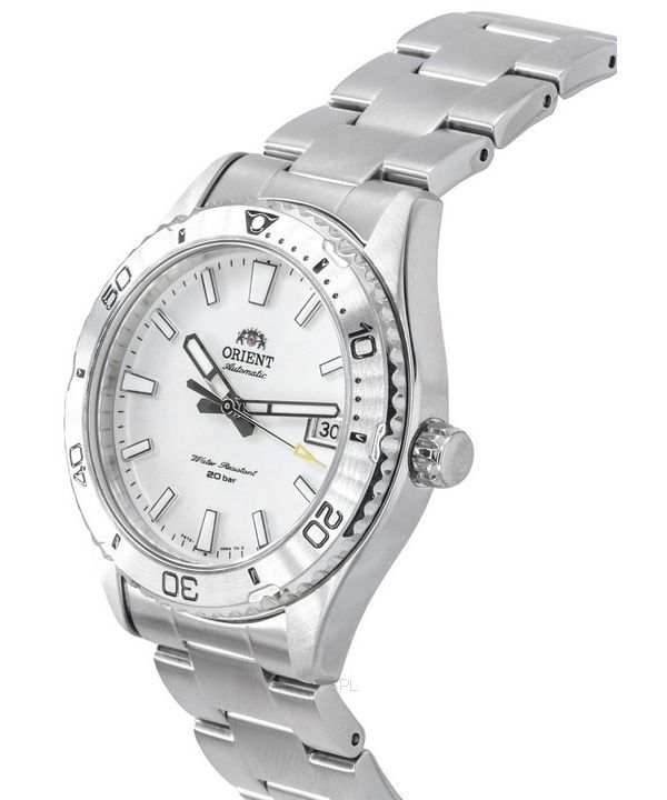Orient Sports Mako Stainless Steel White Dial Automatic Diver's  RA-AC0Q03S10B 200M Men's Watch