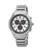 Citizen Eco-Drive Chronograph Super Titanium White Dial AT2530-85A 100M Mens Watch