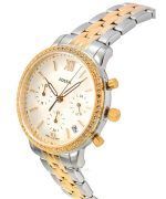 Fossil Neutra Chronograph Two Tone Stainless Steel White Mother Of Pearl Dial Quartz ES5279 Women's Watch