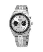 Seiko Chronograph Stainless Steel White Dial Quartz SSB425P1 100M Men's Watch