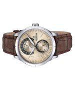 Festina Retro Leather Strap Multifunction Beige Dial Quartz F16573-9 Mens Watch