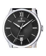 Festina Classics Leather Strap Black Dial Quartz F20426-3 Mens Watch