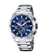 Festina Sport Chronograph Stainless Steel Blue Dial Quartz F20463-2 100M Mens Watch