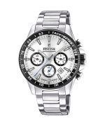 Festina Timeless Chronograph Stainless Steel Silver Dial Quartz F20560-1 100M Mens Watch