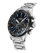 Festina Timeless Chronograph Stainless Steel Black Dial Quartz F20560-5 100M Mens Watch