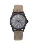 Hamilton Khaki Field Titanium Leather Strap Grey Dial Automatic H70215880 100M Men's Watch