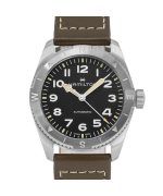 Hamilton Khaki Field Expedition Leather Strap Black Dial Automatic H70225830 100M Men's Watch