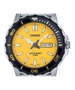 Casio Standard Analog Stainless Steel Yellow Dial Quartz MTD-125D-9AV 100M Men's Watch